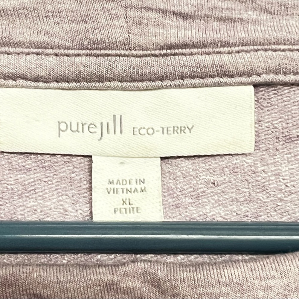 PURE JILL Eco Terry Purple Lilac Viscose Spandex Sweatshirt Casual Pockets XL - Picture 7 of 9